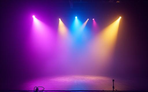 Colorful stage lighting during a live concert